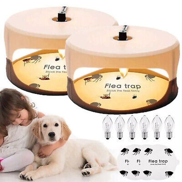 Flea Trap Electric Killer Home Pest Control Sticky Disc Spare Lamp Non-toxic Pad