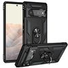 Google Pixel 6 Pro Case, 360° Rotating Metal Ring, Shock Absorption, Reinforced Corners (Black)
