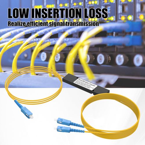 YACSEJAO SC/UPC Fiber Optical Splitter Singlemode Optical Splitter 1x2 FBT Splitter Module with SC UPC 1310-1550nm Interface for FTTH,Fiber Optic LAN