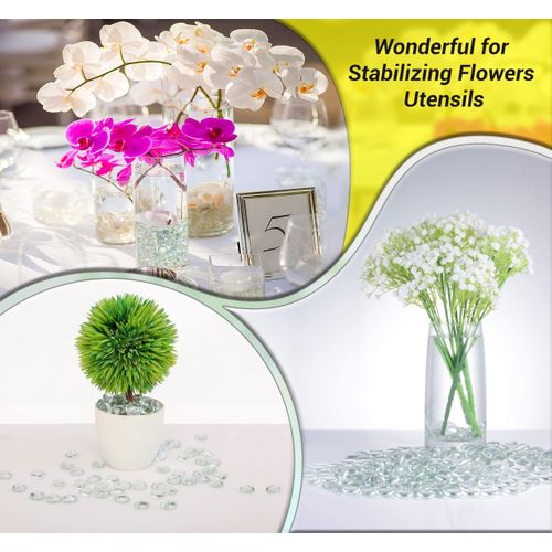 ARSUK 70-80pcs Decorative Glass Pebbles, Stones Beads Rounded Gems Flat Marble, Vase Filler, Fire Artificial Crystal Gemstones for Aquarium, Mosaic Tiles Vases Craft, Garden Flowerpot, Landscaping