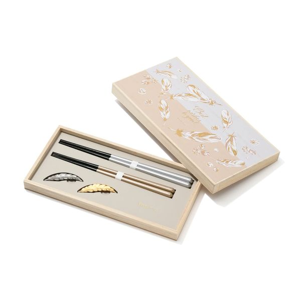 Francfranc Franc Pair Gift Chopsticks & Chopsticks Rest ELEGANCE