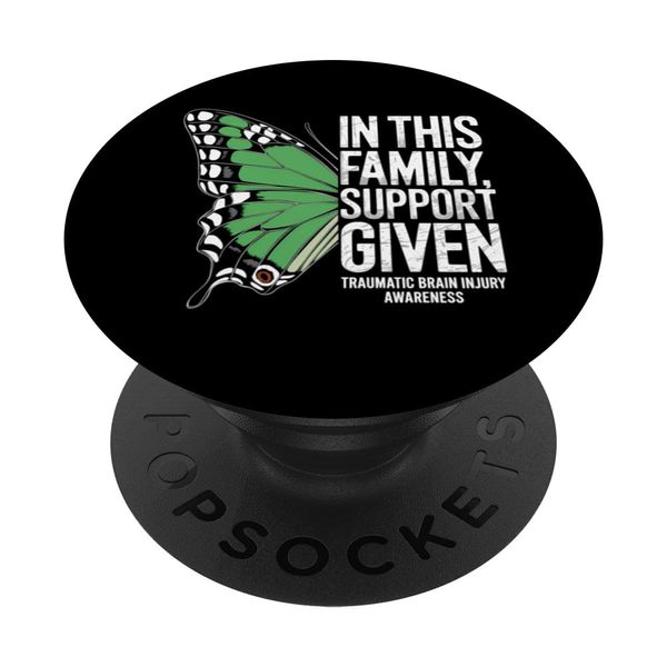 Traumatic Brain Injury Awareness Support Is Given Butterfly PopSockets Adhesive PopGrip