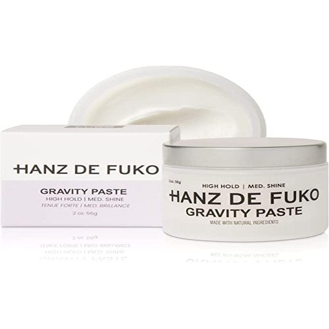 Hanz de Fuko Gravity Paste | Premium Styling Paste with Effortless High-Hold Low-Gloss Shine Finish | All Hair Types | 56g