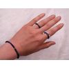 BERGERLIN Genuine Natural Stone Ring with Gold Pearl – Ring for Men and Women – Certification of Authenticity, Natural stone, natural stone