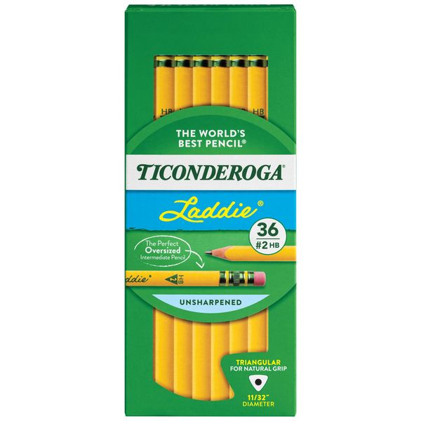 Ticonderoga® Tri-Write Pencils, With Erasers, #2 Lead, Yellow, Pack Of 36