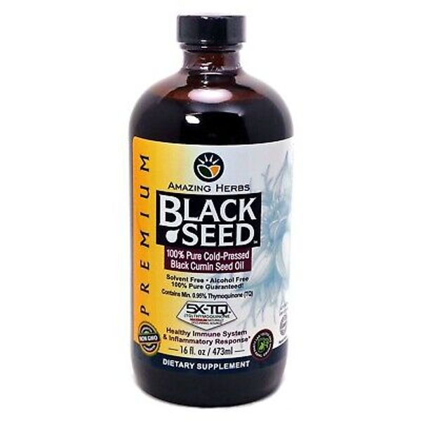 Amazing Herbs Cold Pressed Black Seed Oil  16oz.