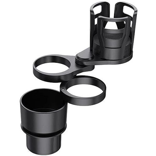 [Pack of 2] 4 in 1 Car Cup Holder Expander Adapter Multifunctional Water Cup Mount Stand 360 Rotating Drink Bottle Organizer with Adjustable Base