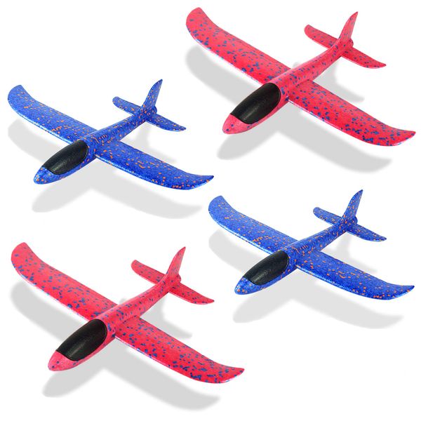 4 Pack Foam Airplane Toys, 12.4" Throwing Foam Plane, 3 Flight Mode Glider Plane, Flying Toy for Kids, Gifts for 3 4 5 6 7 Year Old Boy＆Girl, Outdoor Sport Toys Birthday Party Favors Foam Airplane