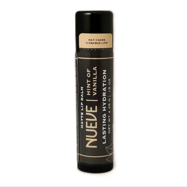 NUEVE Lip Balm, Long-Lasting, Moisturizing Formula, Nourishing Lip Care, 100% Natural, Hint of Vanilla, Matte Finish (1)