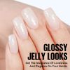 TOMICCA White Glitter Gel Nail Polish Shimmer Silver Gel Polish Natural Nude Color Translucent Jelly Nail Polish Sparkle Soak Off UV Neutral Milky Gel Polish Top Coat for French Nail Art & Home Salon