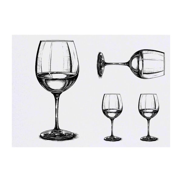 4 x 'wine glass' Temporary Tattoos (TO00062066)