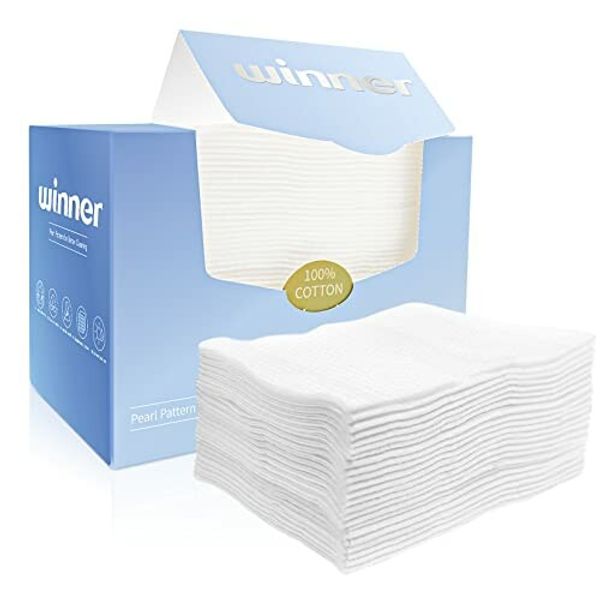 Winner Cleansing Towel, Thick Face Wiping Towel, Disposable Towel, 100% Cotton, For Lotion, Face Towel, Wiping, Disposable Dish Towel, Facial Washing, Travel, Cleaning, Nursing Care, 55 Sheets