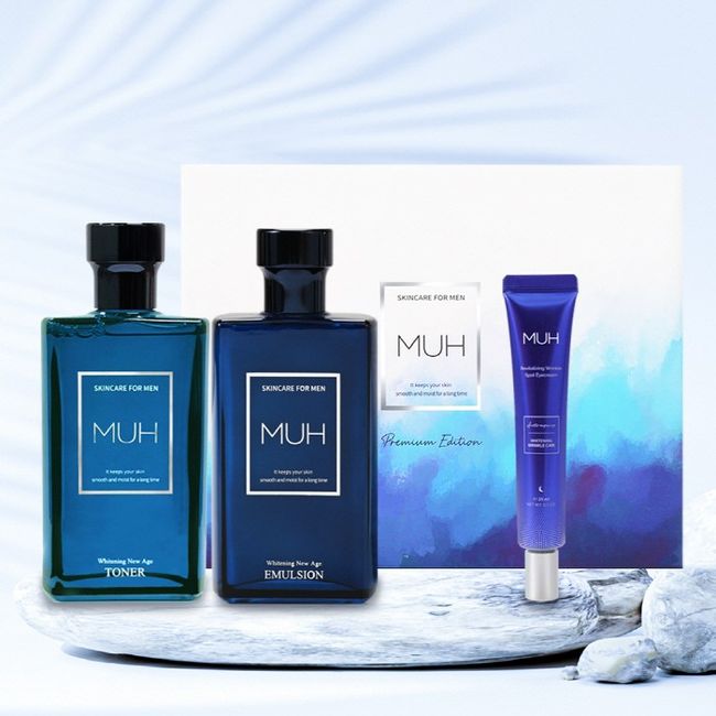 [MUH] Quick-absorbing, allergy-free men's cosmetic set, toner emulsion eye cream, premium edition skin 3-piece set