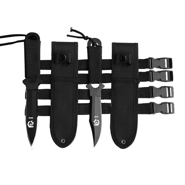 GASHER 2Pcs Scuba Diving Knife Set with Leg Straps & Sheath, Razor Sharp - Lightweight Diving Equipment for Spearfishing, Snorkeling, Hunting, Rescue & Water Sports