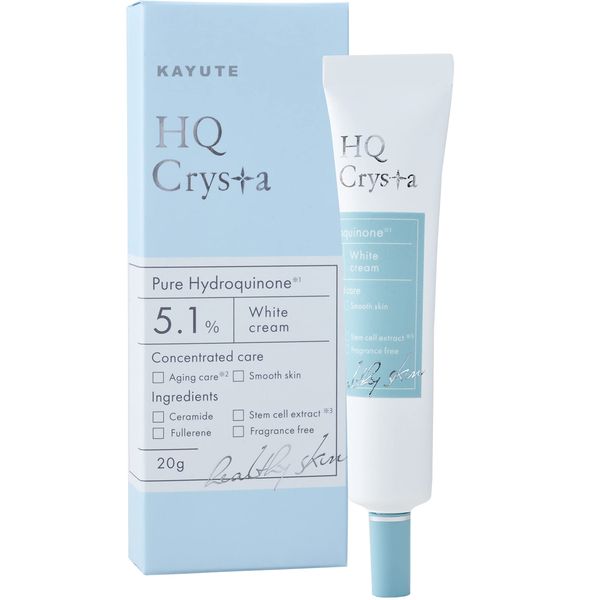 KAYUTE HQ Crysta Pure Hydroquinone Cream, 5.1% Retinol, Deer Ceramide, Fullerene, Moisturizing, Additive-Free, Made in Japan, 0.7 oz (20 g)