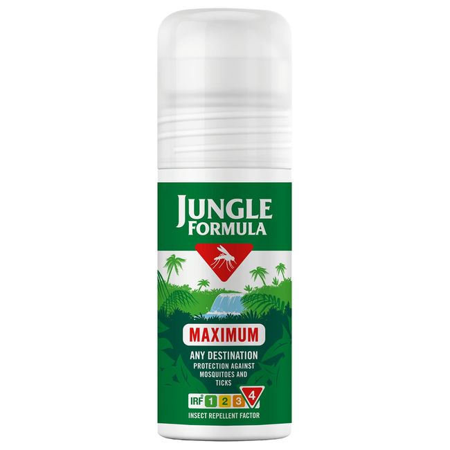 Jungle Formula Maximum Insect Repellent 50ml - Roll-On Repellent for Long-Lasting Protection from Mosquitoes - with DEET - Maximum Level of Protection against Mosquitoes