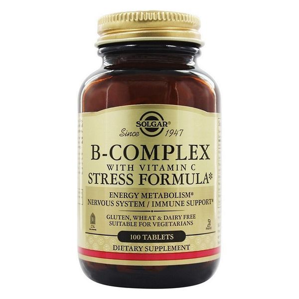 Solgar B-Complex with Vitamin C Stress Formula Tablets, 100 Count