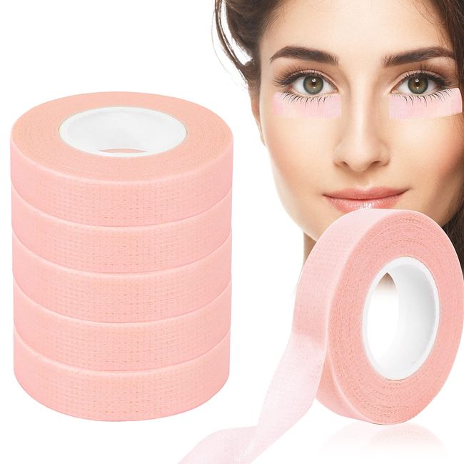 Sibba 6 Rollen Wimpern Tape Lash Band für Wimpern Verlängerung Atmungsaktive Mikroporen Stoff Wimpern Bänder Rosa Lash Erweiterung Unter Auge Band Auge wimpern Verlängerung Werkzeuge