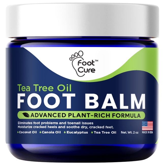 Tea Tree Oil Foot Balm - Soothing Moisturizer for Dry, Cracked Feet - Hydrating & Organic - 2oz - Made in USA