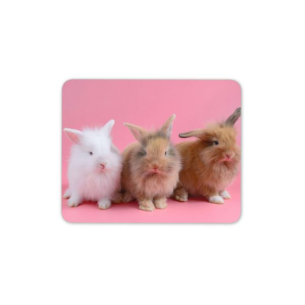 Destination Vinyl Ltd Cute Fluffy Bunny Rabbits Mouse Mat Pad - Easter Pink Computer Fun #15108