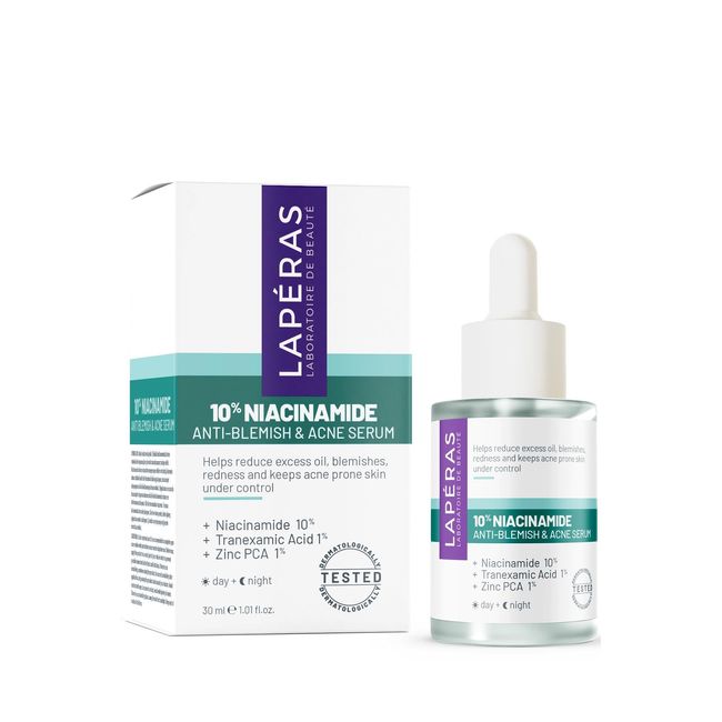 Lapéras 10% Niacinamide 1% Tranexamic Acid 1% Zinc PCA Anti-Blemish Serum, Gözenek Sıkılaştırıcı Bariyer Onarıcı Cilt Bakım Serumu, 30 ml