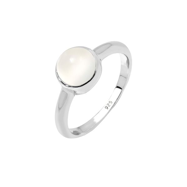 Elli Ring Damen Elegant mit Mondstein in 925 Sterling Silber