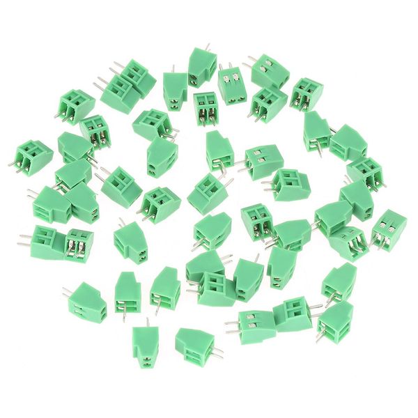 Terminal Block Connectors, Electrical Terminal Blocks, 50Pcs/set 2 Pin 2.54mm Plug-in PCB Terminal Blocks, Screw Terminal Block Connector for PCB Arduino