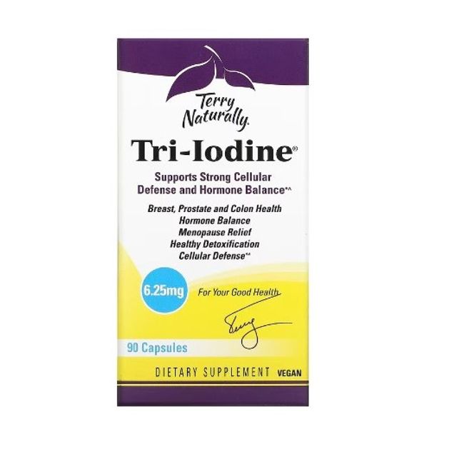 Terry Naturally Tri-Iodine 6.25mg Capsules, 90 Bars, 1 EA, 90 Tablets