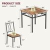 3-Piece Dining Table Set Chairs Home Kitchen Breakfast Wood Top Dinette Table