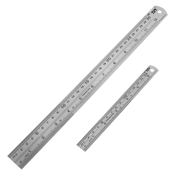 YouOKLight Metal Ruler Set,6 inch Ruler and 12 inch Ruler. Ruler Inches and Centimeters,Metric Ruler 12 Inches,Metal Ruler 12 inch,Drawing Ruler,Flexible Ruler,Precision Measuring Metal Ruler Silver.