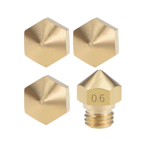 METALLIXITY 4pcs 3D Printer Nozzle M7 x 0.6mm Brass Nozzle Extruder for MK10 3D Printer