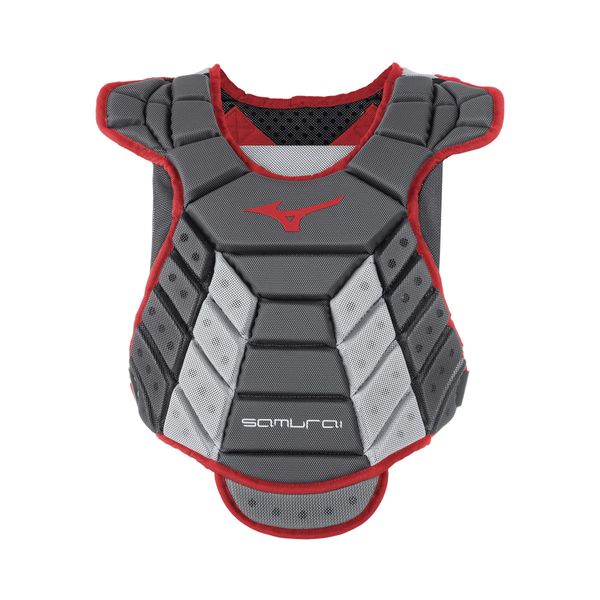 Mizuno Samurai Women's Fastpitch Softball Chest Protector 13'' Grey/Cardinal