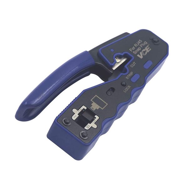 VCE GJ670BL Penetrating RJ45 Crimping Pliers, Crimping Pliers, For CAT6A, CAT6, CAT5E Through RJ45 Connectors