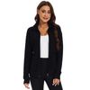Meanzoo Women's Scrubs Jacket Zip Front Warm-up Jacket(Black,Medium)