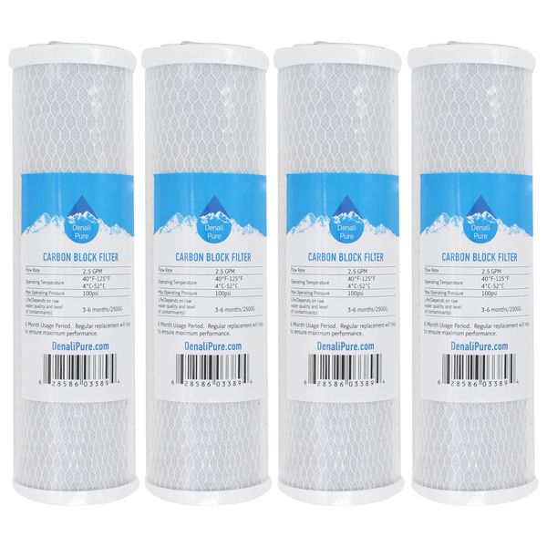 4X Activated Carbon Block Filter for GE GXRM10GBL