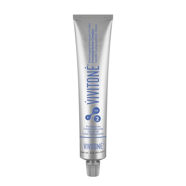 Vivitone Permanent Cream Color (1A Blue Black) 3oz. - 100% Grey Coverage, Long Lasting Shine, Made in Italy.