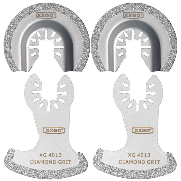 XXGO 4 Pcs Oscillating Multi Tool Diamond Blades for Grit Grout Removal XG4002DU