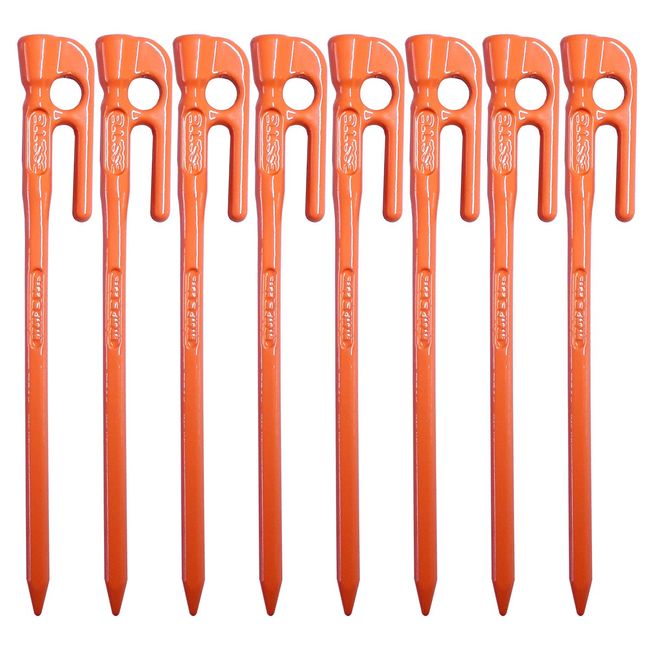 ELLISSE MK-180OR Forged Pegs, Ellisse Stake, 7.1 inches (18 cm), Orange Powder Coating, Made in Japan, Set of 8