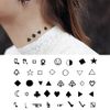 Oottati 2 Sheets Small Tiny Temporary Tattoo Stickers Finger Star Music Square Triangle Spade