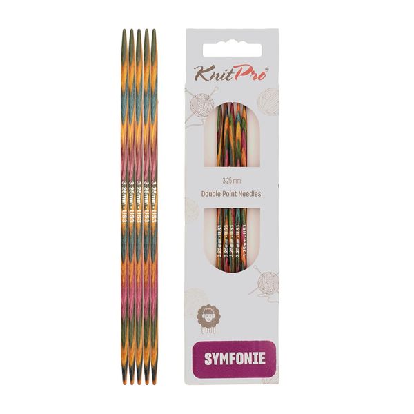 KnitPro Symfonie Double Pointed Needles 6" (15cm) | 3.25mm