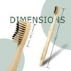 Virgin Forest Bamboo Toothbrush, Biodegradable Soft Bristles Toothbrushes, Wooden Toothbrush with Wave-Shaped Two-Color Bristles and Larger Thicker Handle (6 Pcs)