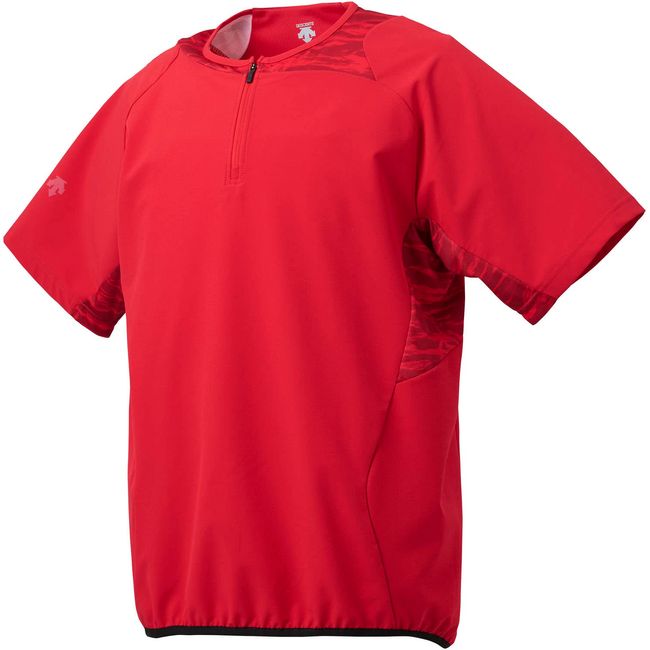 Descente DBX-3607B Men's Baseball Practice Wear Hybrid Shirt, Red