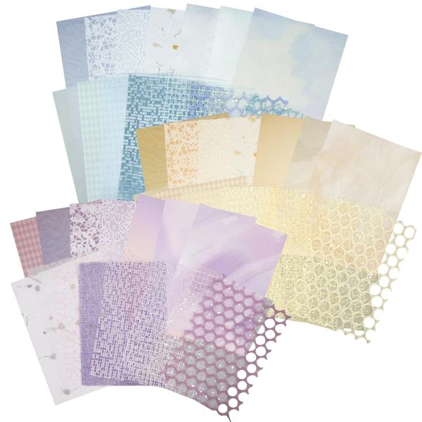 45Sheets DIY Craf Scrapbooking Paper Papier Set, handgefertigtes strukturiertes Papier, Junk Tagebuch Zubehör, 7,1 x 5,2 Zoll Scrapbook Tagebuch, Scrapbooking Materialien für Heimwerker