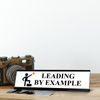 Leading By Example, Star Black Frame, Desk Sign (2x8")