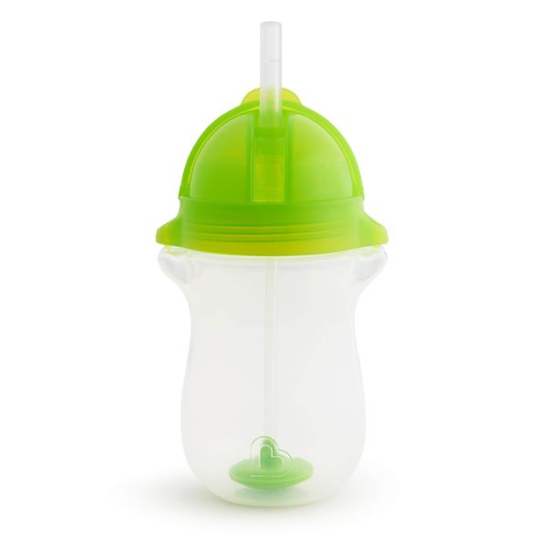 Munchkin Click Lock Tip & Sip Straw Cup, Baby & Toddler Sippy Cup with Straw, BPA Free Non Spill Cup, Weighted Straw Childrens Cups, Baby Bottle, Trainer Cup (10oz/296 ml, 1 pack Green)