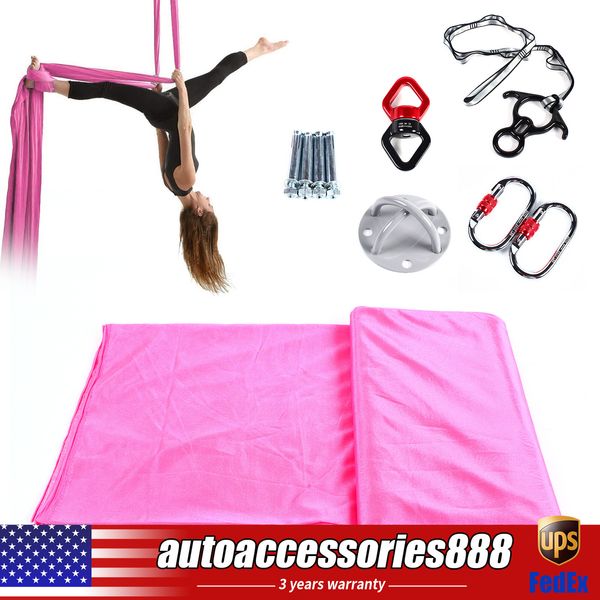 Pink Aerial Silks Deluxe Equipment Set for Aerial Yoga, Aerial Yoga Hammock NEW
