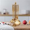Kitchen Cooking Utensils Set Stainless Steel Serving Set with Stand Stylish 7pcs
