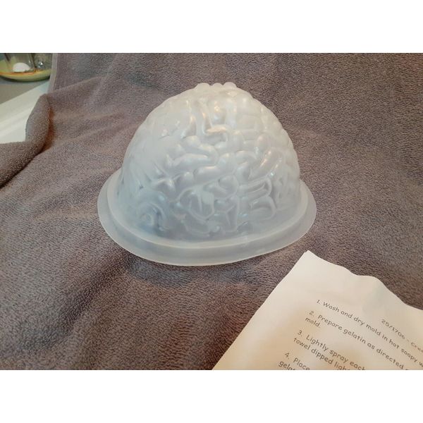 Plastic Vintage BRAIN Gelatin Mold Halloween Zombie Science Jello Kitchen Party