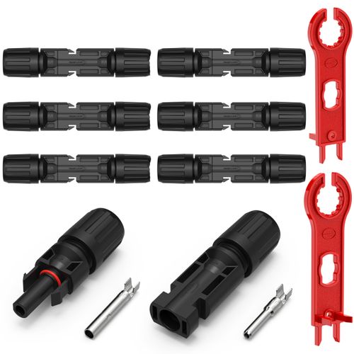 RedStar24 Solar Plug 6 Pairs - Male & Female Solar Panel Plug IP67 Waterproof, PV Plug Compatible with 4 mm2 & 6 mm2 Solar Cable, Photovoltaic Plug for Solar System