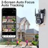 WiFi 8MP Wireless PTZ Camera Security CCTV Waterproof 2-Way Audio 2-Lens Motion